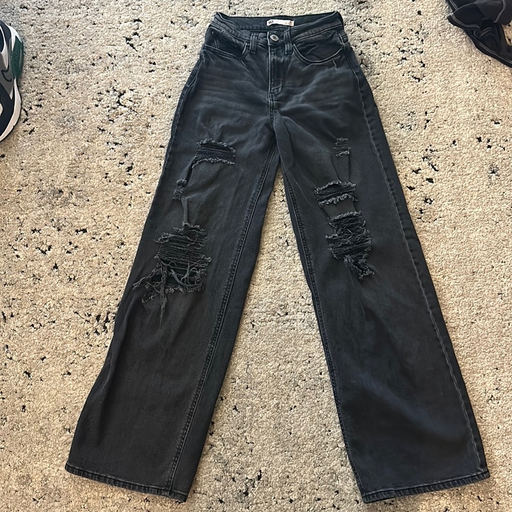 So Ripped High Waisted Wide Leg Jeans